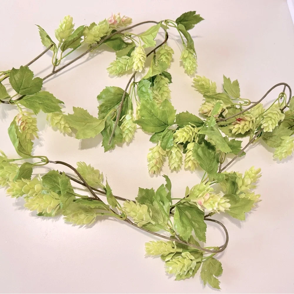 4 LIFELIKE Green Hops Floral Greenery Vines Home Decor Arrangement Wreath